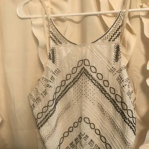 White Beaded Sleeveless Top